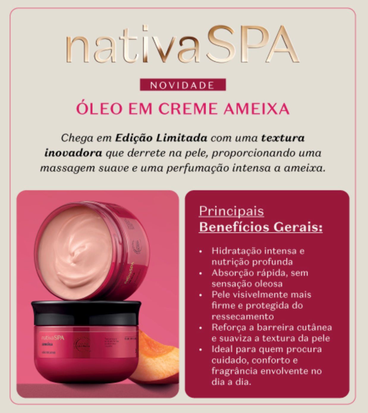 Óleo em Creme Corporal Nativa Spa Ameixa
200g