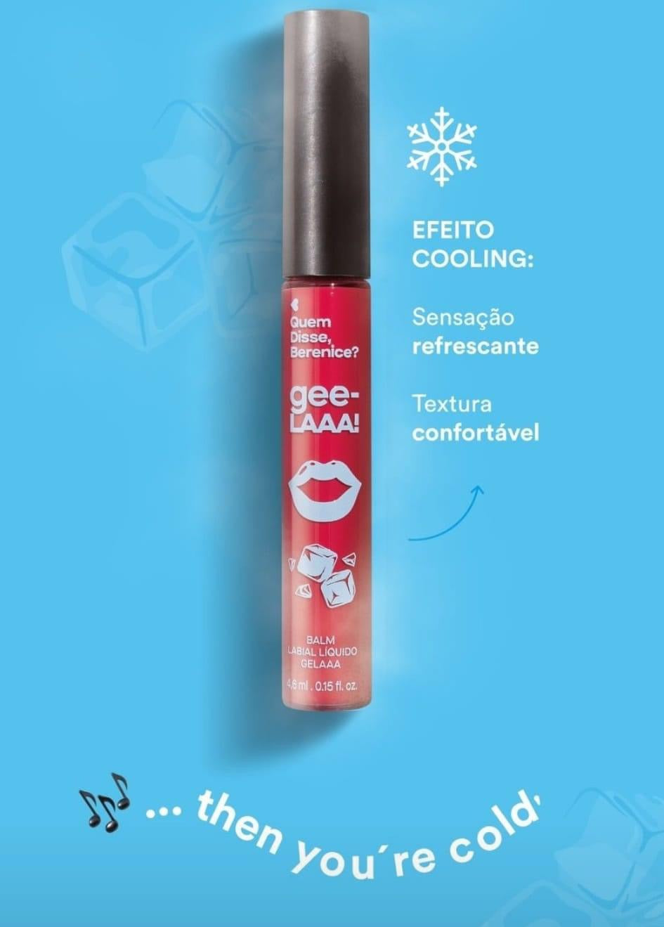 Bálsamo Labial Líquido Rosa Glacial Gela, 4,6ml