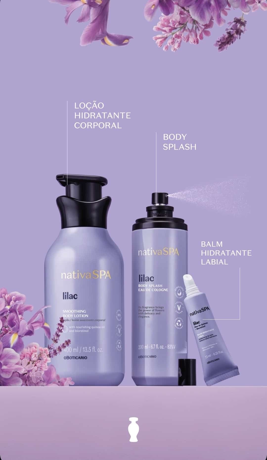 Loção Hidratante Nativa SPA Lilac, 400ml