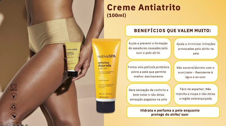 Creme Corporal Antiatrito Nativa Spa Ameixa Dourada, 100ml- Edição Limitada
