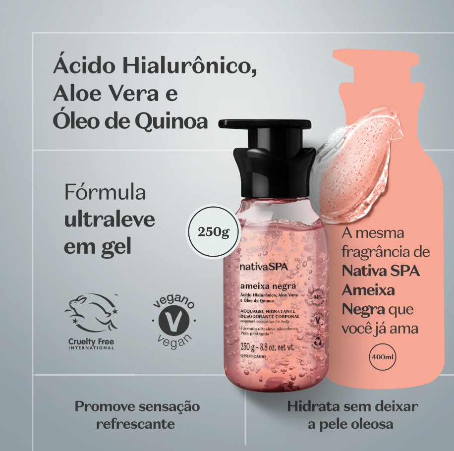 NSPA Loção Acquagel Hidrantante Ameixa Negra, 250ml