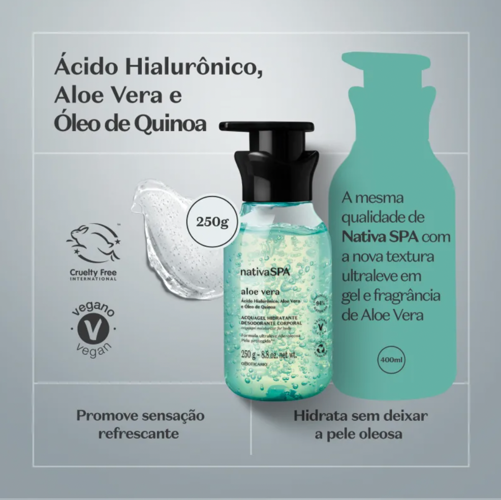 NSPA Acquagel Lotion Corporelle Hydratante Aloe Vera, 250 ml
