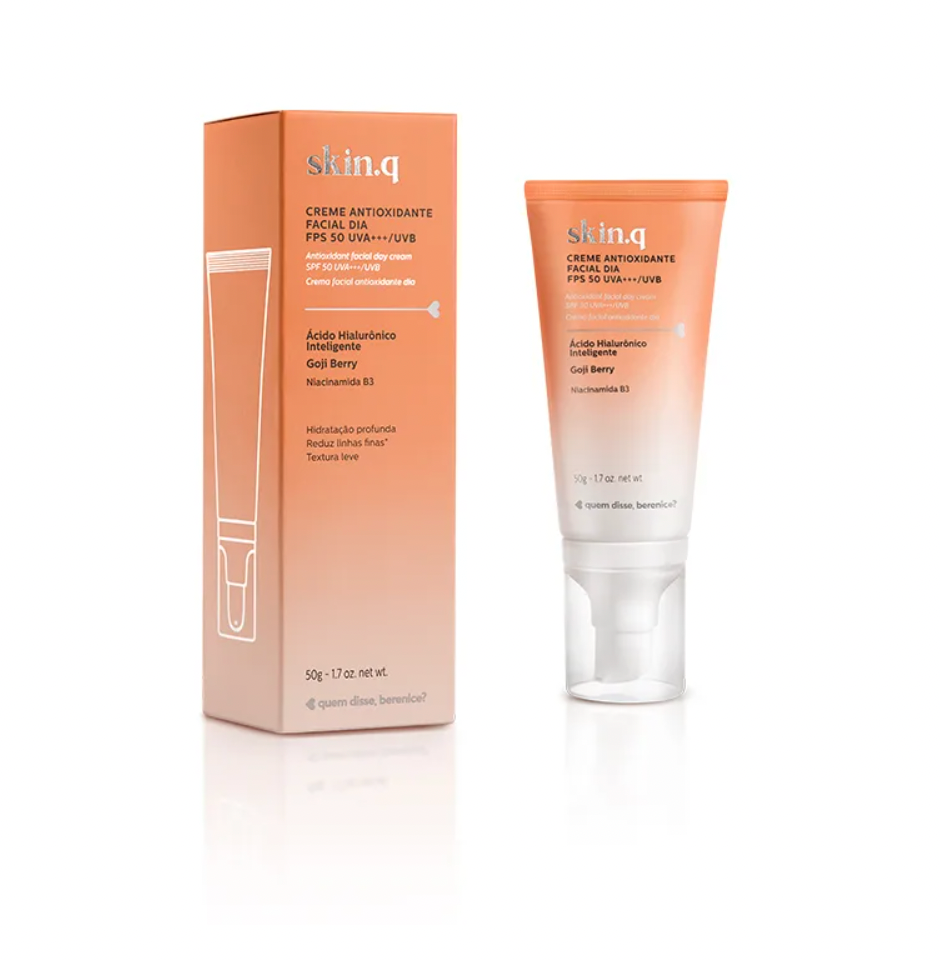 QDB Skin.Q Crème de jour antioxydante pour le visage SPF50, 50g