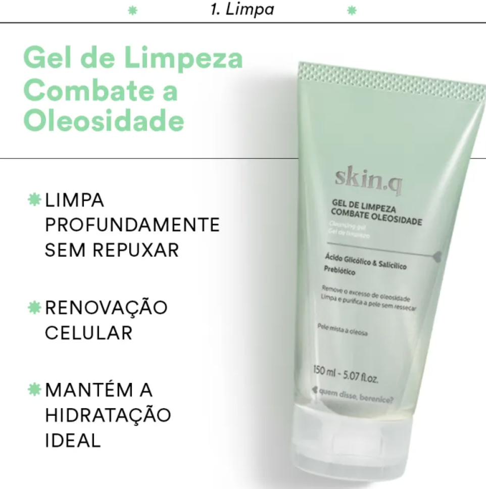 Gel nettoyant anti-huile QDB Skin.Q, 150 ml
