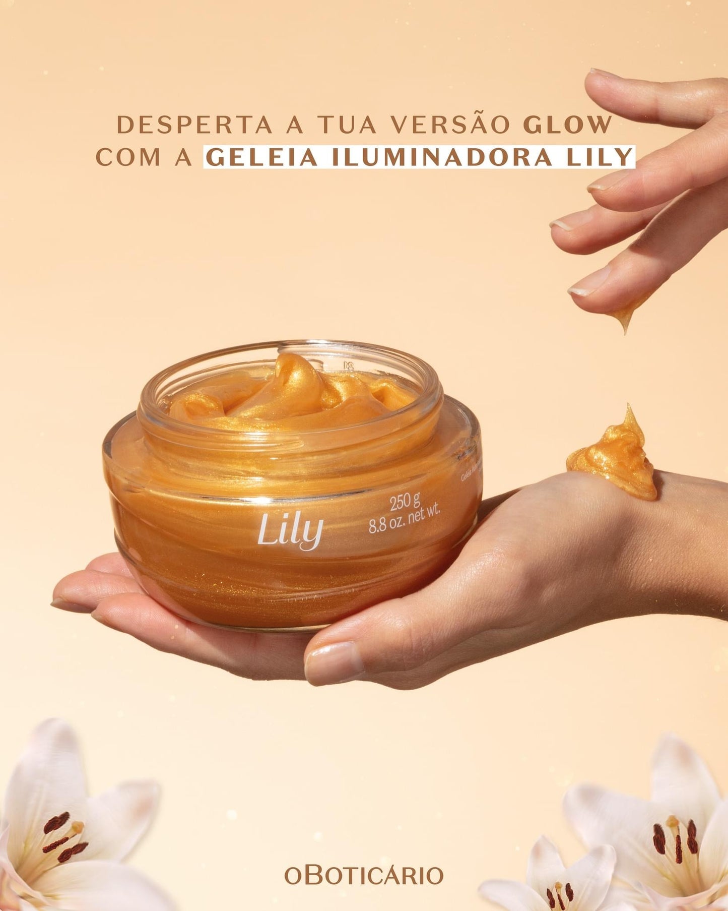 Lily Glow Geleia Iluminadora e Hidratante Corporal, 250g