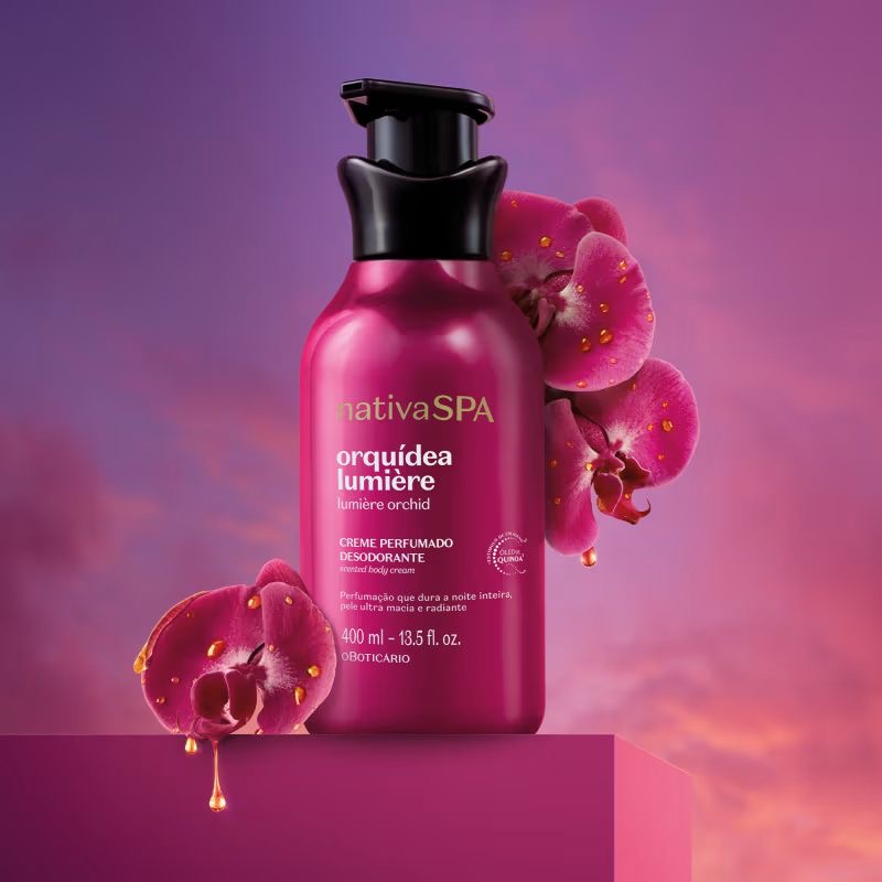 Creme Hidratante Perfumado Nativa SPA
Orquídea Lumière, 400ml