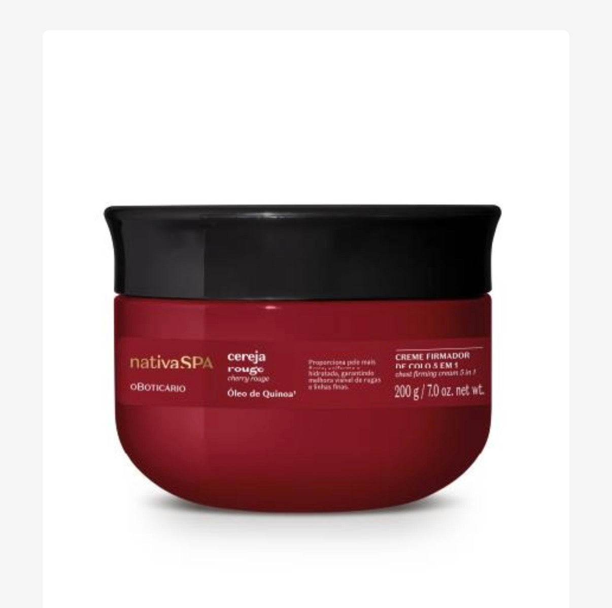 Creme Firmador de Colo 5 em 1 Nativa Spa
Cereja Rouge 200g