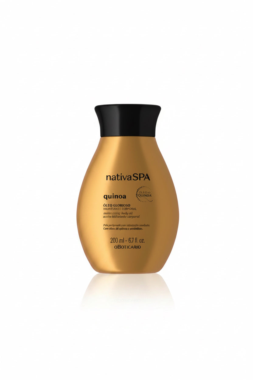 Óleo Glorioso de Banho Nativa Spa Quinoa e
Amêndoas, 200ml