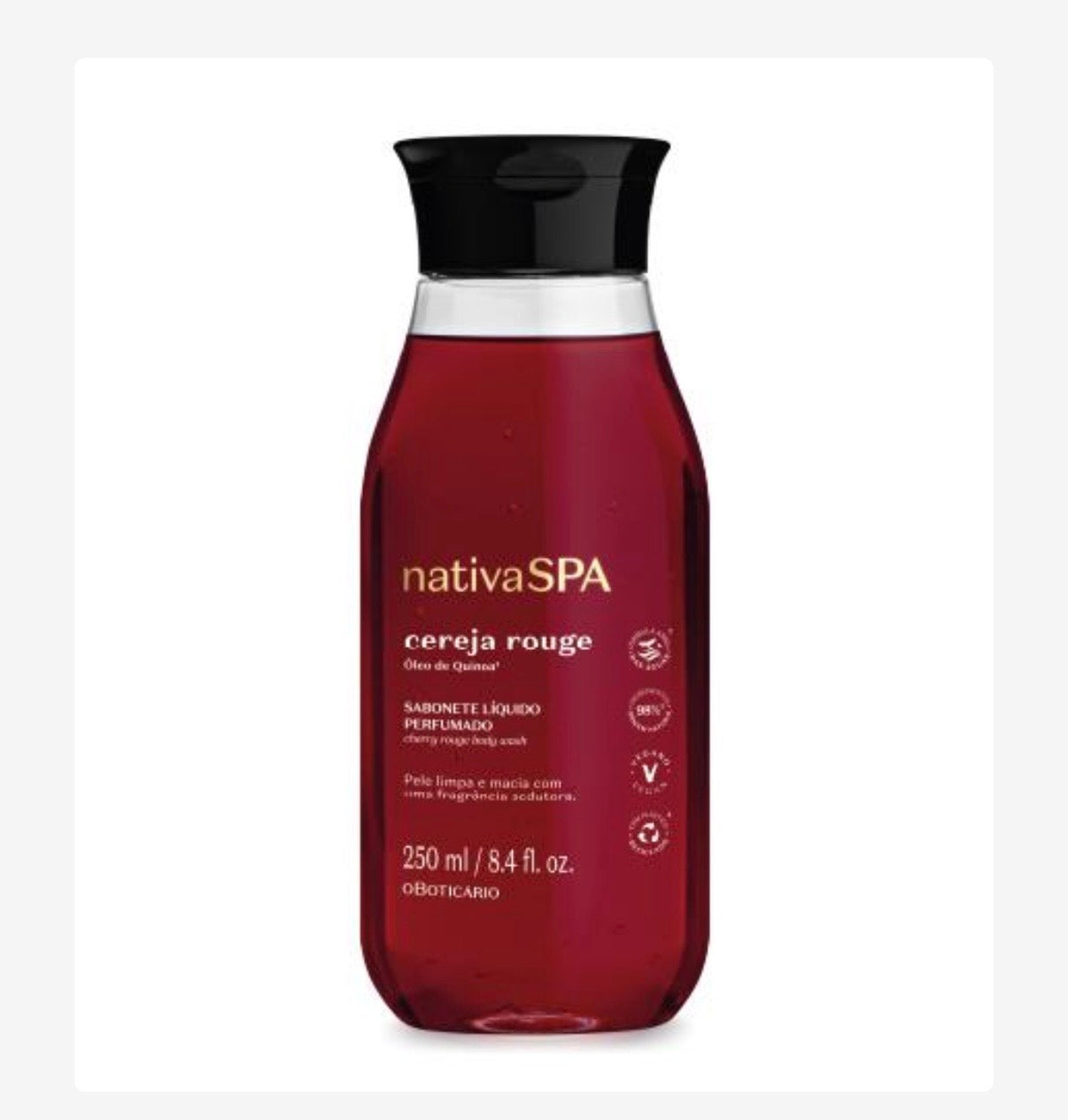 Sabonete Líquido Perfumado Nativa Spa
Cereja Rouge 250ml