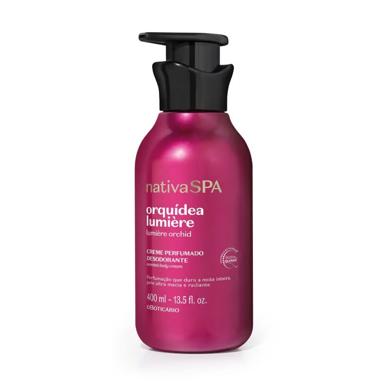 Creme Hidratante Perfumado Nativa SPA
Orquídea Lumière, 400ml