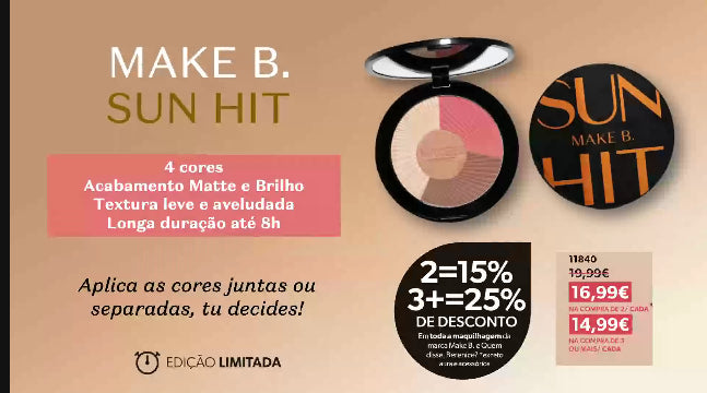 Paleta Multifuncional Sun Hit Make B, 12g - Edição Limitada